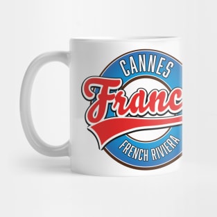 Cannes French Rivera France retro logo Mug